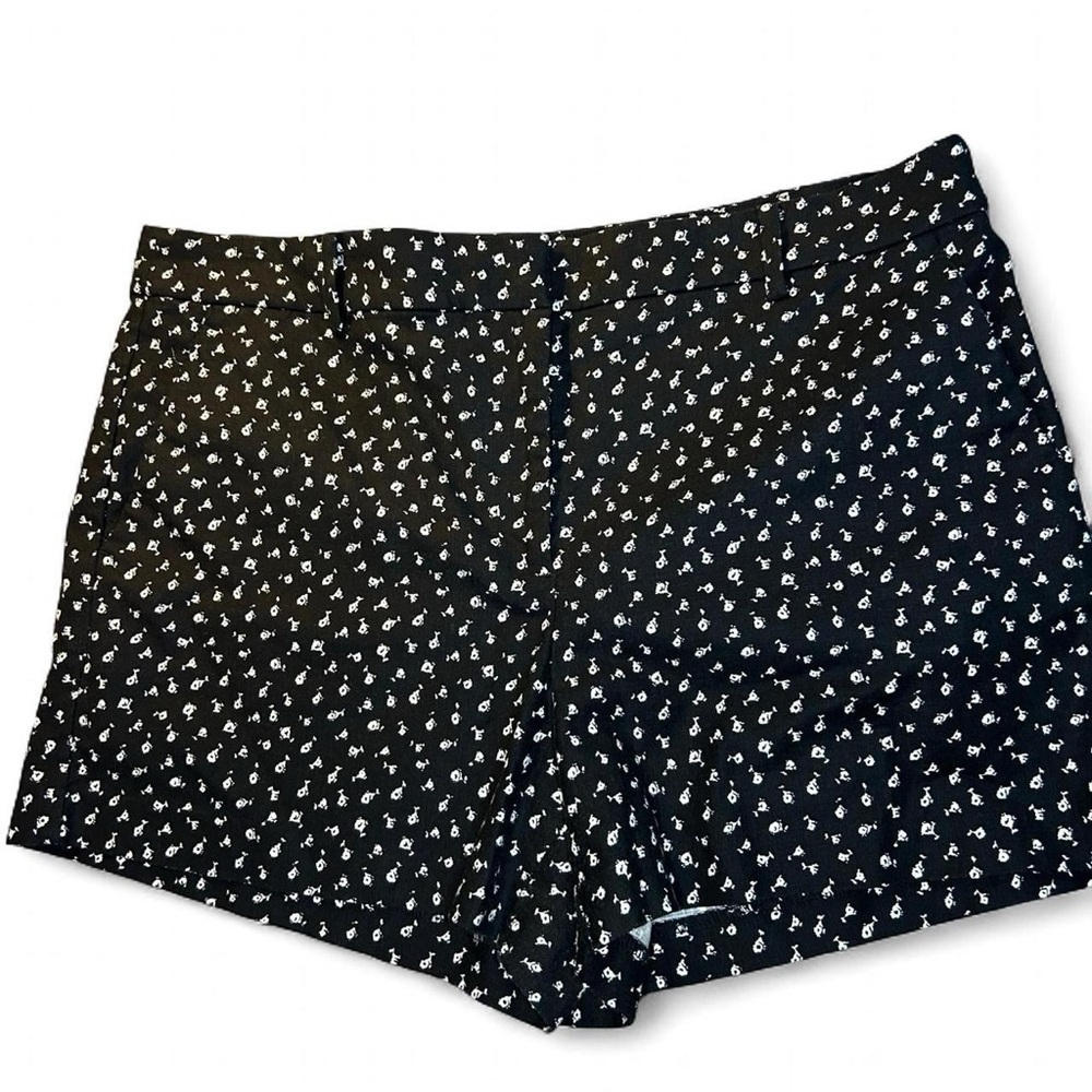 LOFT Riviera Shorts – Size 14 Floral Print | Black & White